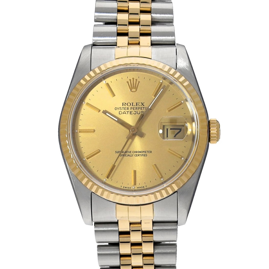ROLEX DATEJUST WATCH: ROLEX Datejust Watch Brand: ROLEX Type: Wristwatch Material: Band Material Stainless, Case Material Sapphire Crystal Color: Band Color NA Size: Band Size 17.5cm, Case Size 36×36mm Accessories: N