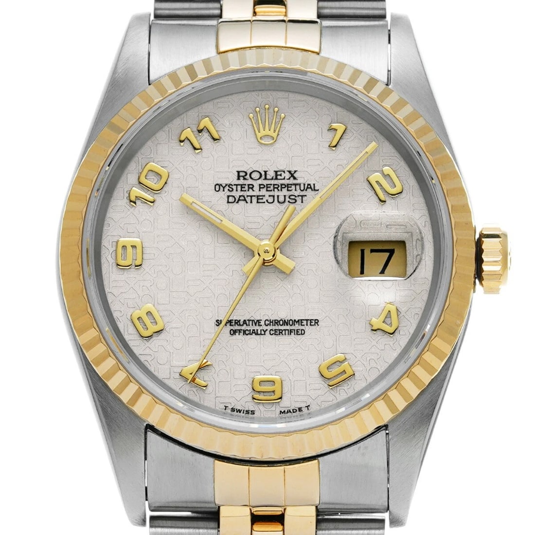 ROLEX DATEJUST IVORY WATCH - 4