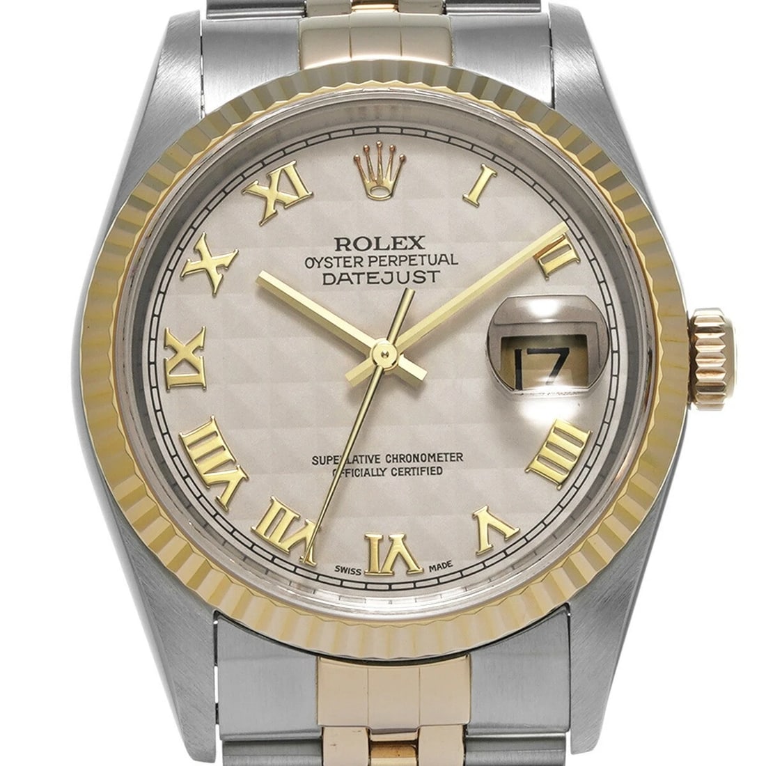 ROLEX DATEJUST IVORY WATCH - 4