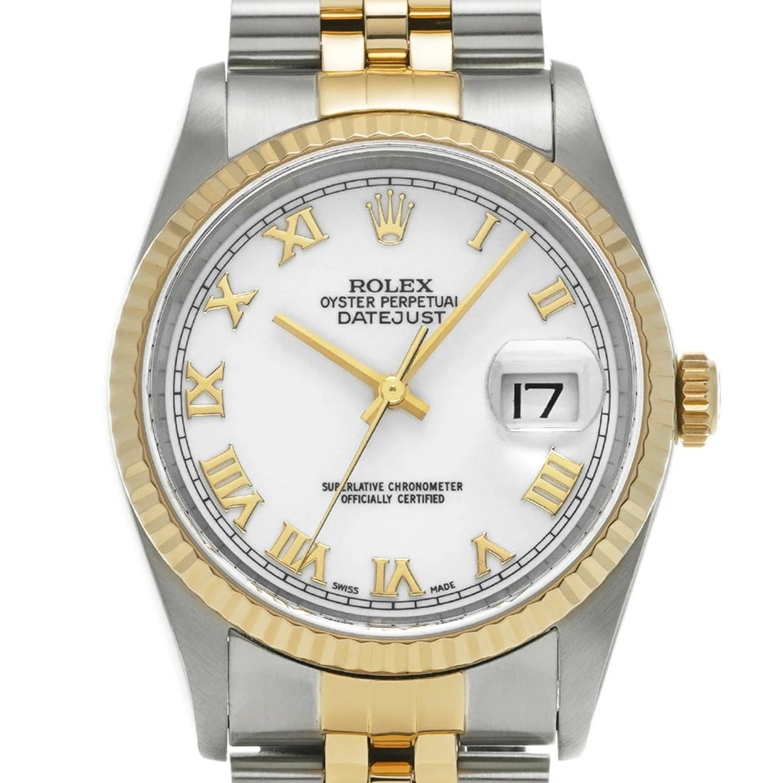 ROLEX DATEJUST WHITE WATCH - 4