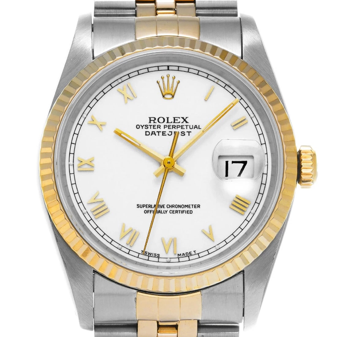 ROLEX DATEJUST WHITE WATCH - 4