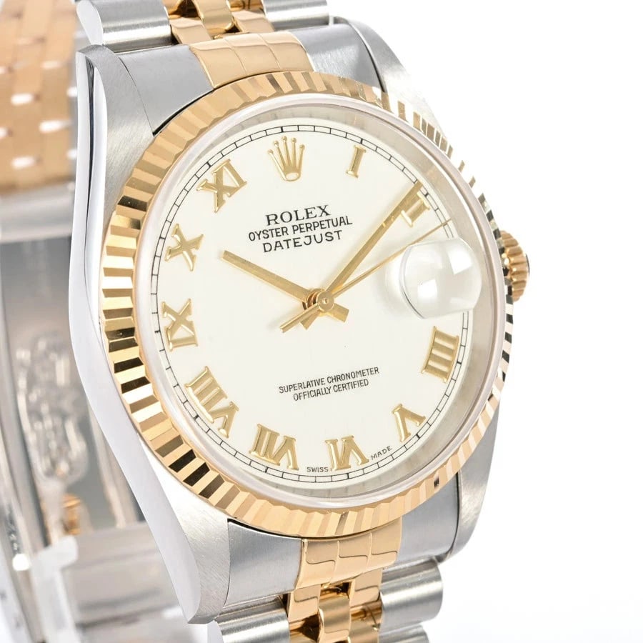 ROLEX DATEJUST WHITE WATCH - 2