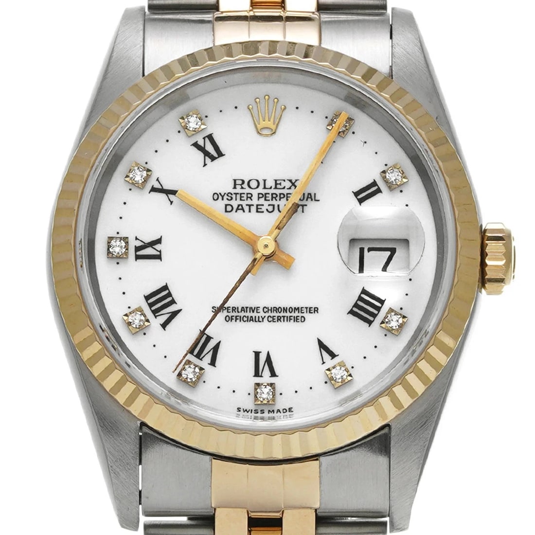 ROLEX DATEJUST WHITE WATCH - 4