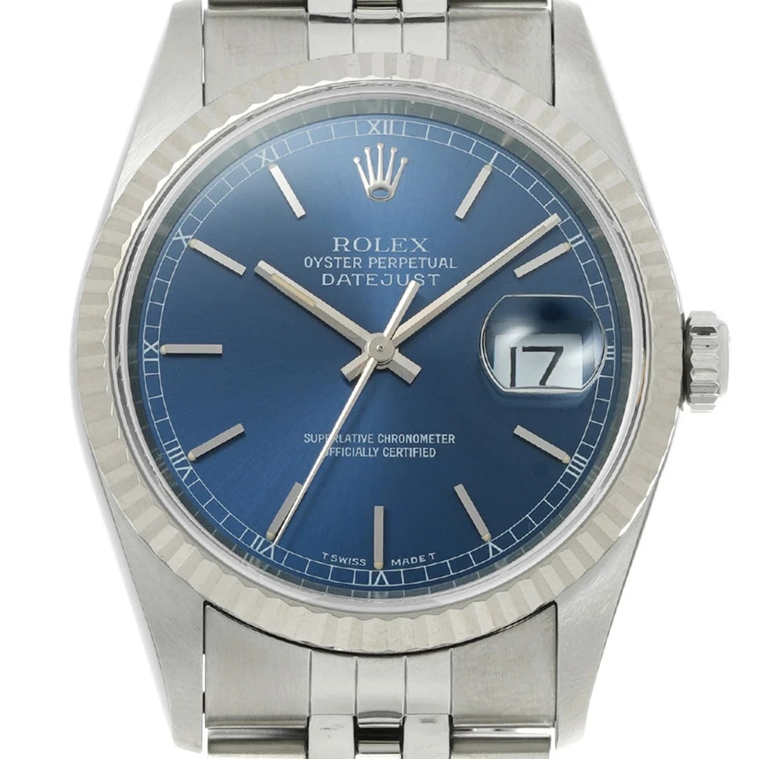 ROLEX DATEJUST BLUE WATCH - 4