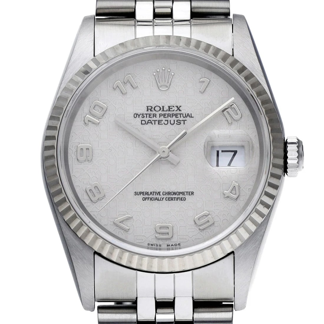 ROLEX DATEJUST IVORY WATCH - 4