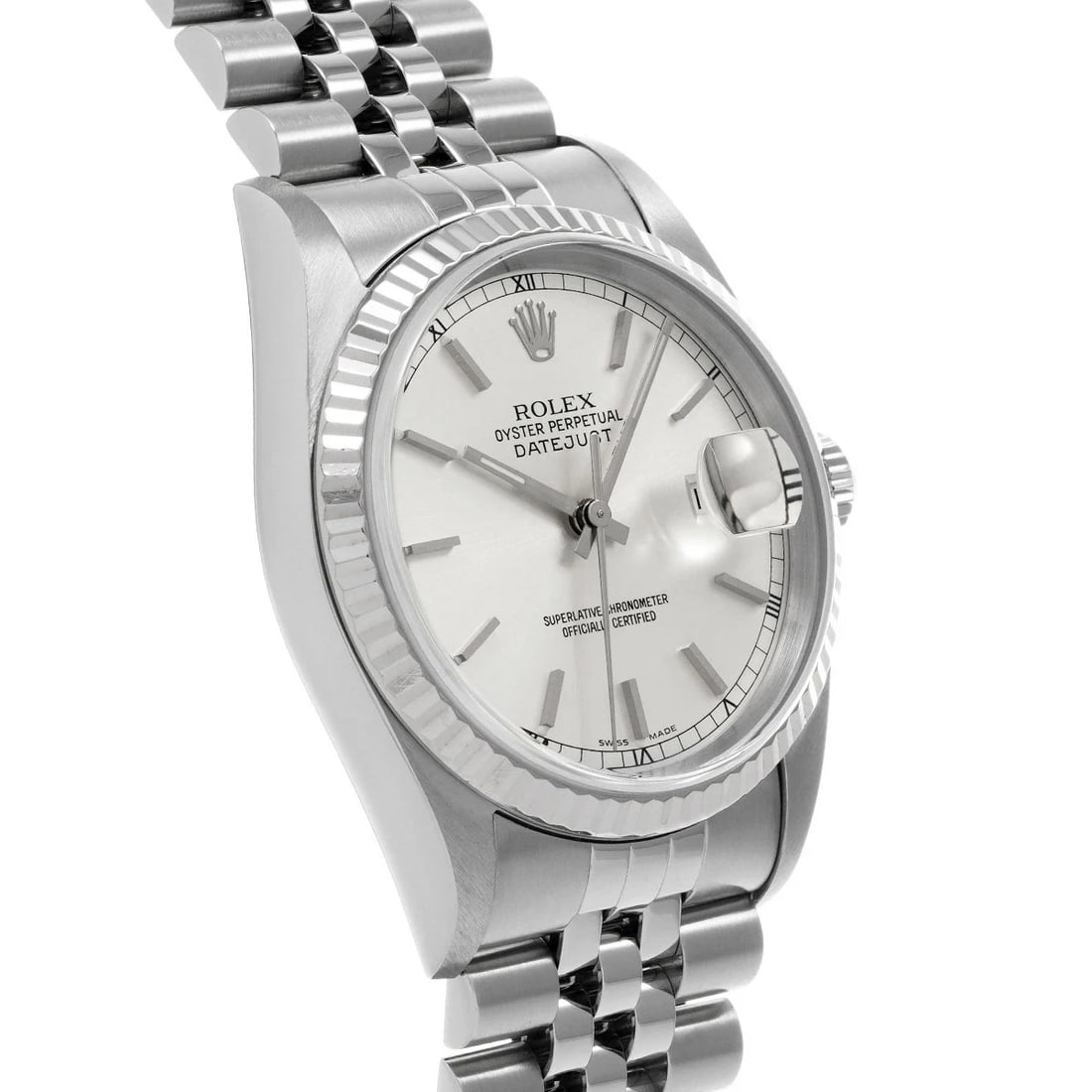 ROLEX DATEJUST SILVER WATCH - 3