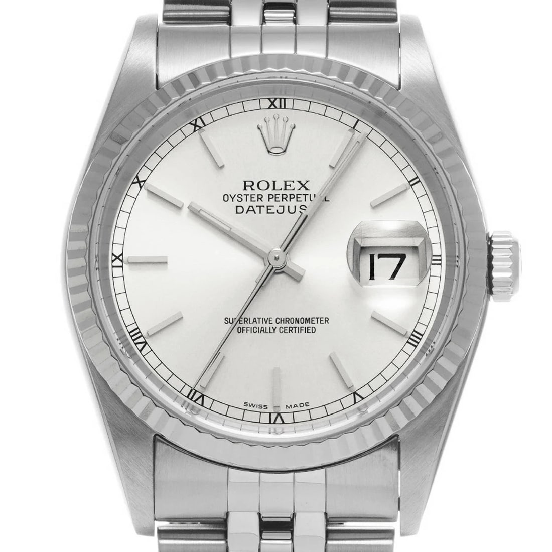 ROLEX DATEJUST SILVER WATCH - 4