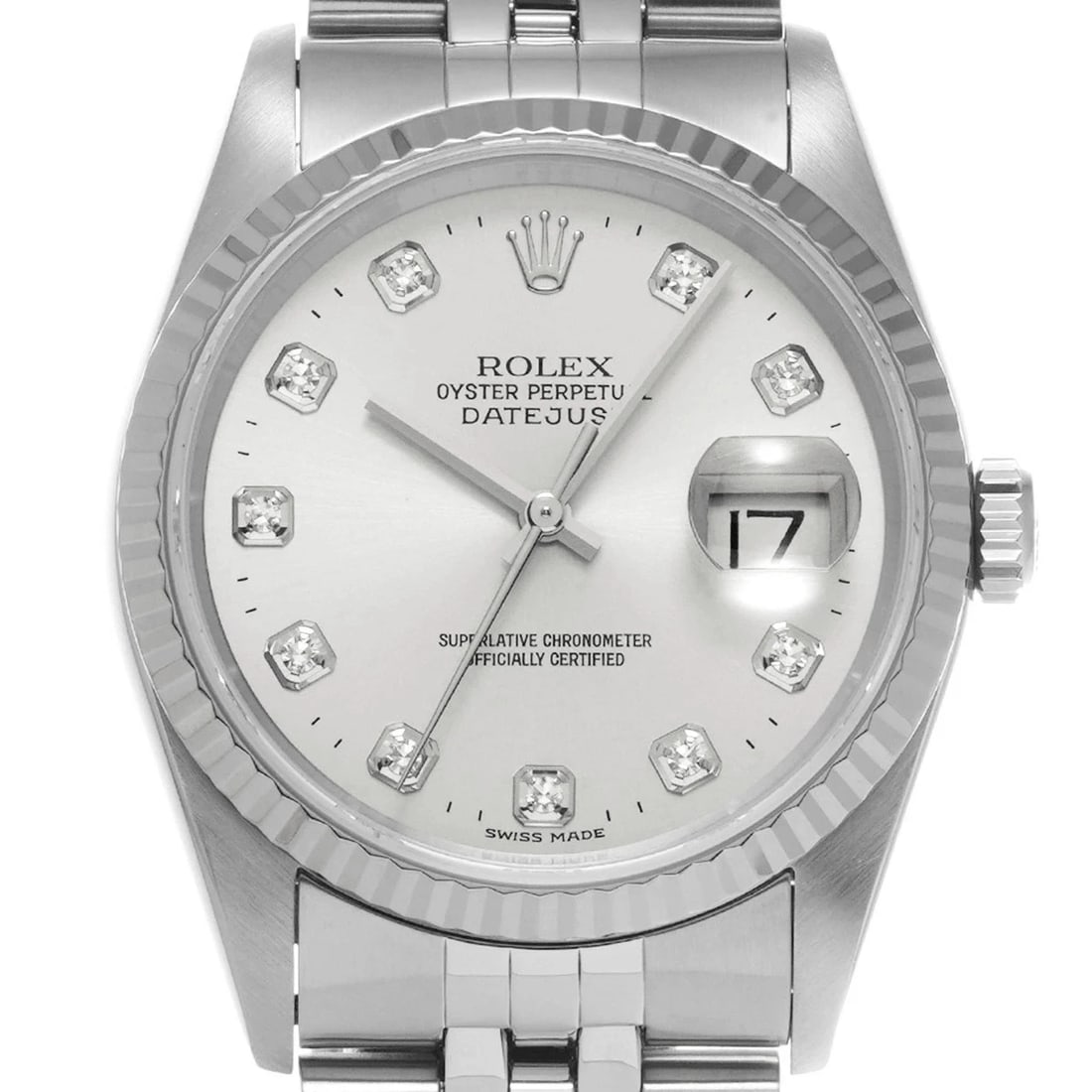 ROLEX DATEJUST SILVER WATCH - 4