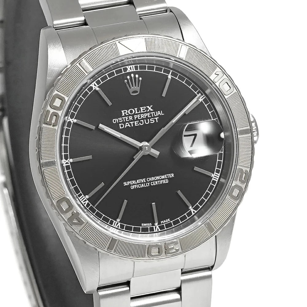 ROLEX DATEJUST BLACK WATCH - 4