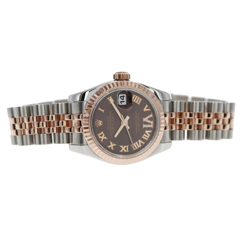 ROLEX DATEJUST BROWN WATCH - 6