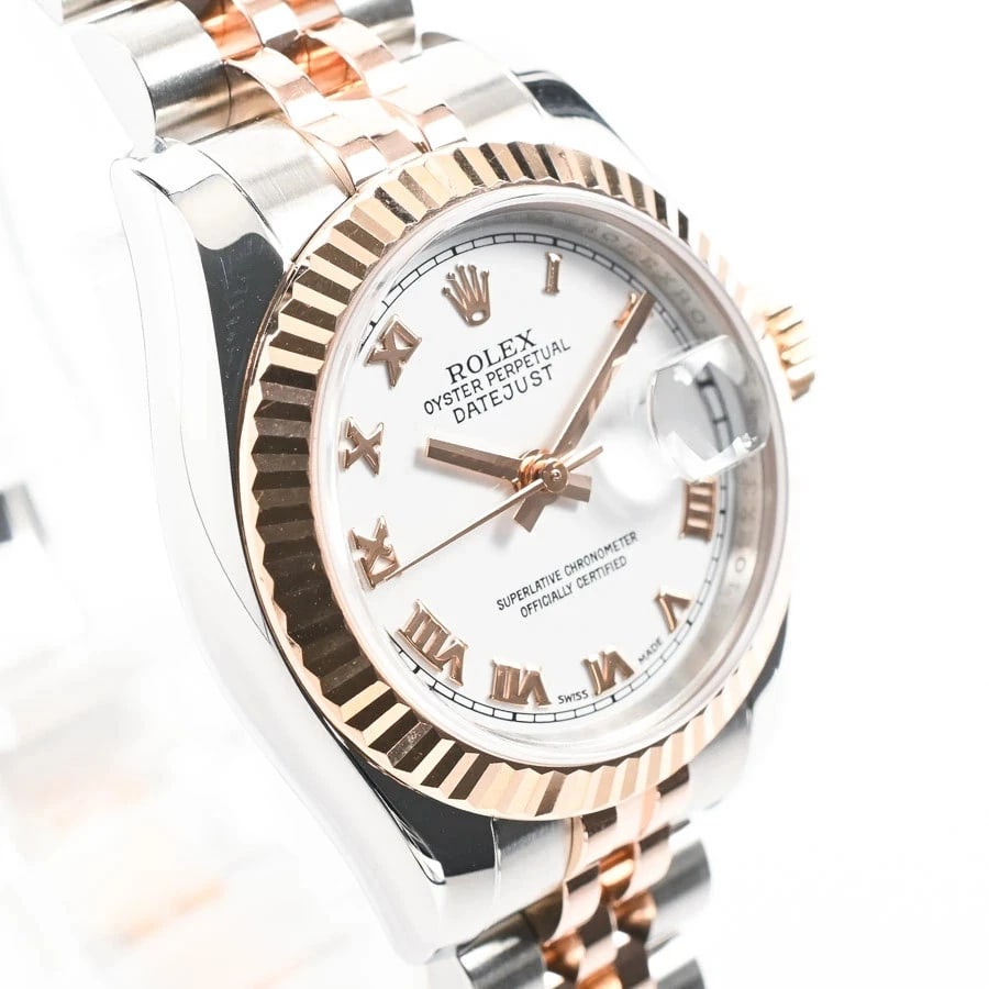 ROLEX DATEJUST WHITE WATCH - 4