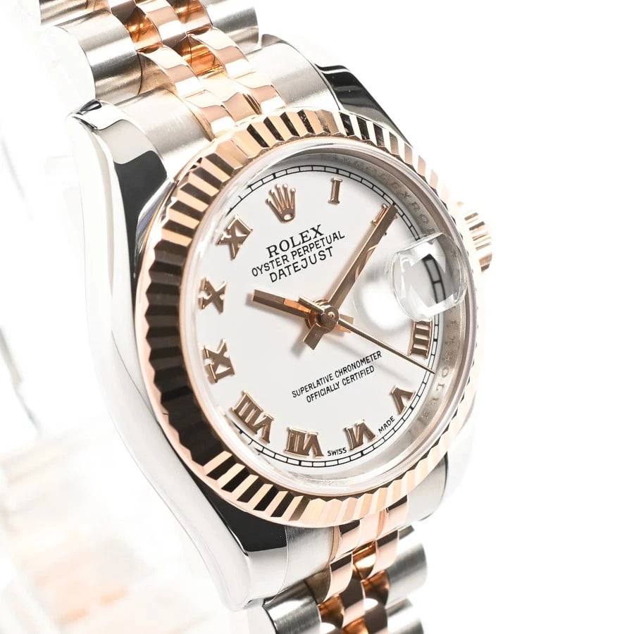 ROLEX DATEJUST WHITE WATCH - 4
