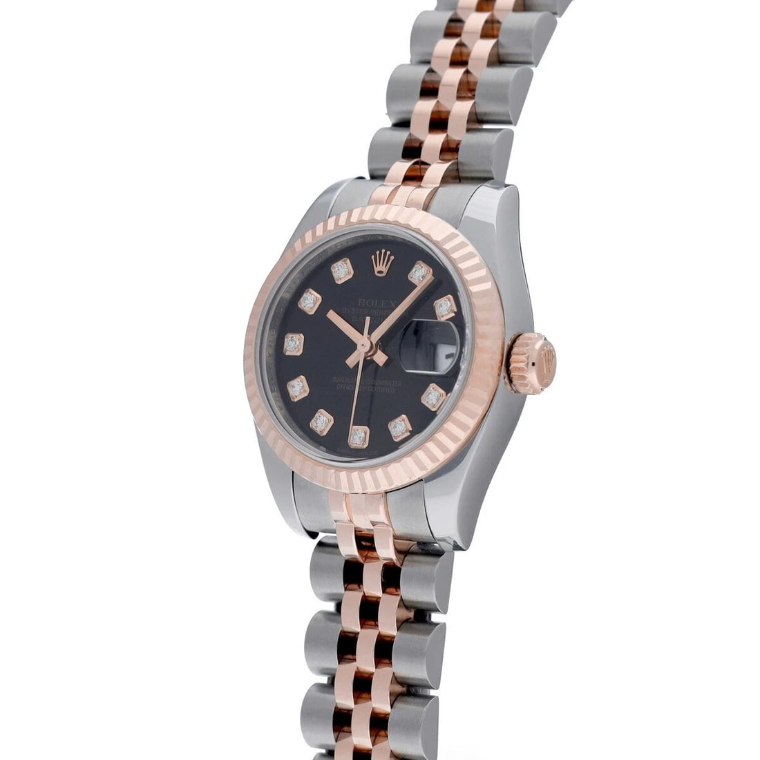 ROLEX DATEJUST BLACK WATCH - 2