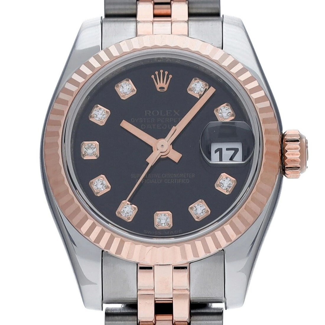 ROLEX DATEJUST BLACK WATCH - 4