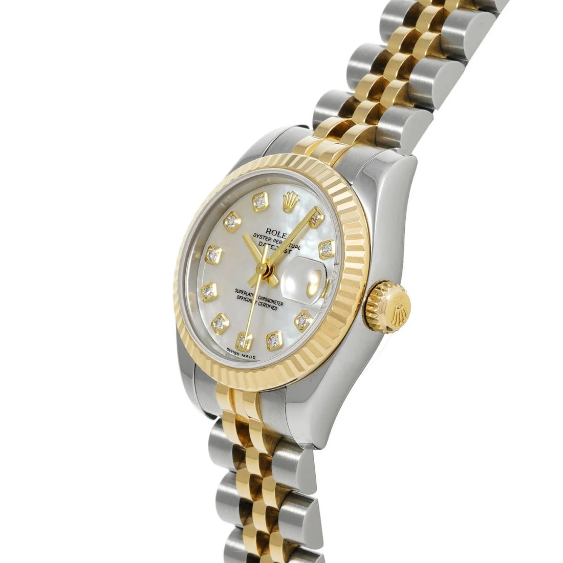 ROLEX DATEJUST WHITE WATCH - 2