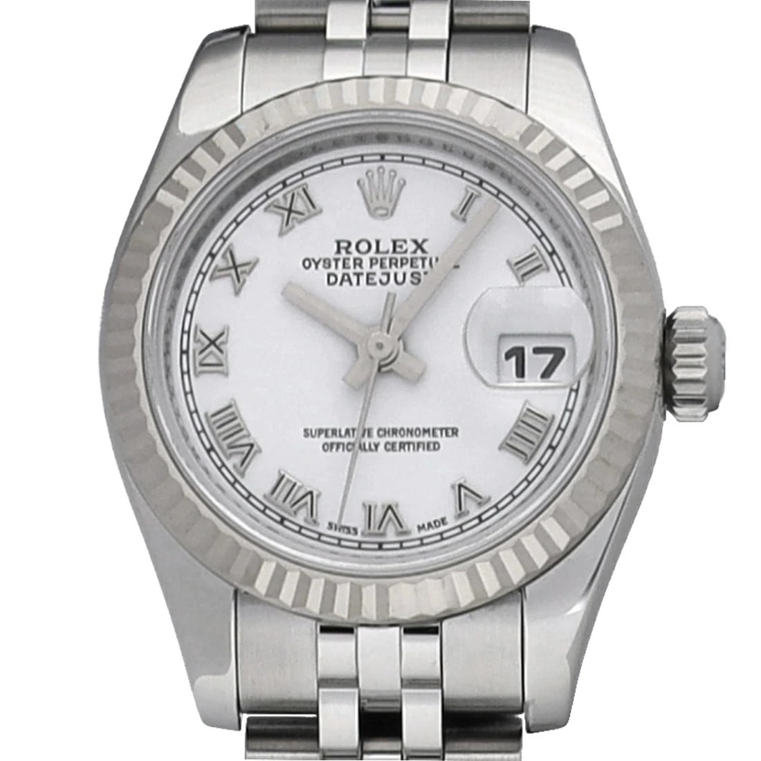 ROLEX DATEJUST WHITE WATCH - 4