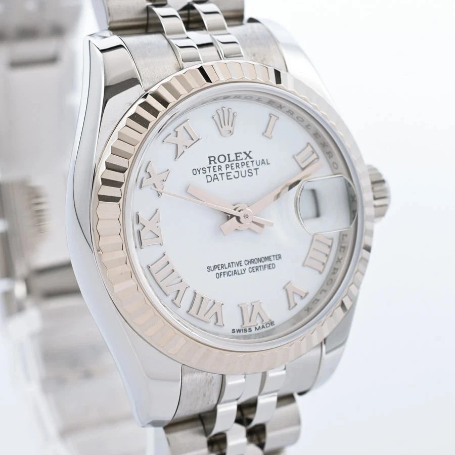 ROLEX DATEJUST WHITE WATCH - 4