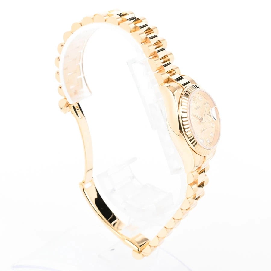 ROLEX DATEJUST YELLOW WATCH - 3