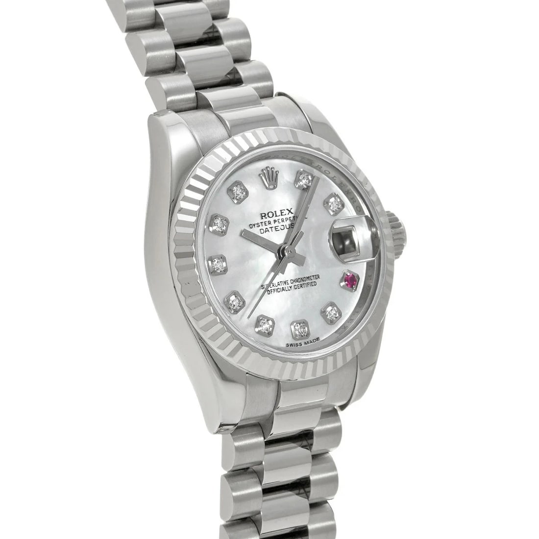 ROLEX DATEJUST WHITE WATCH - 3