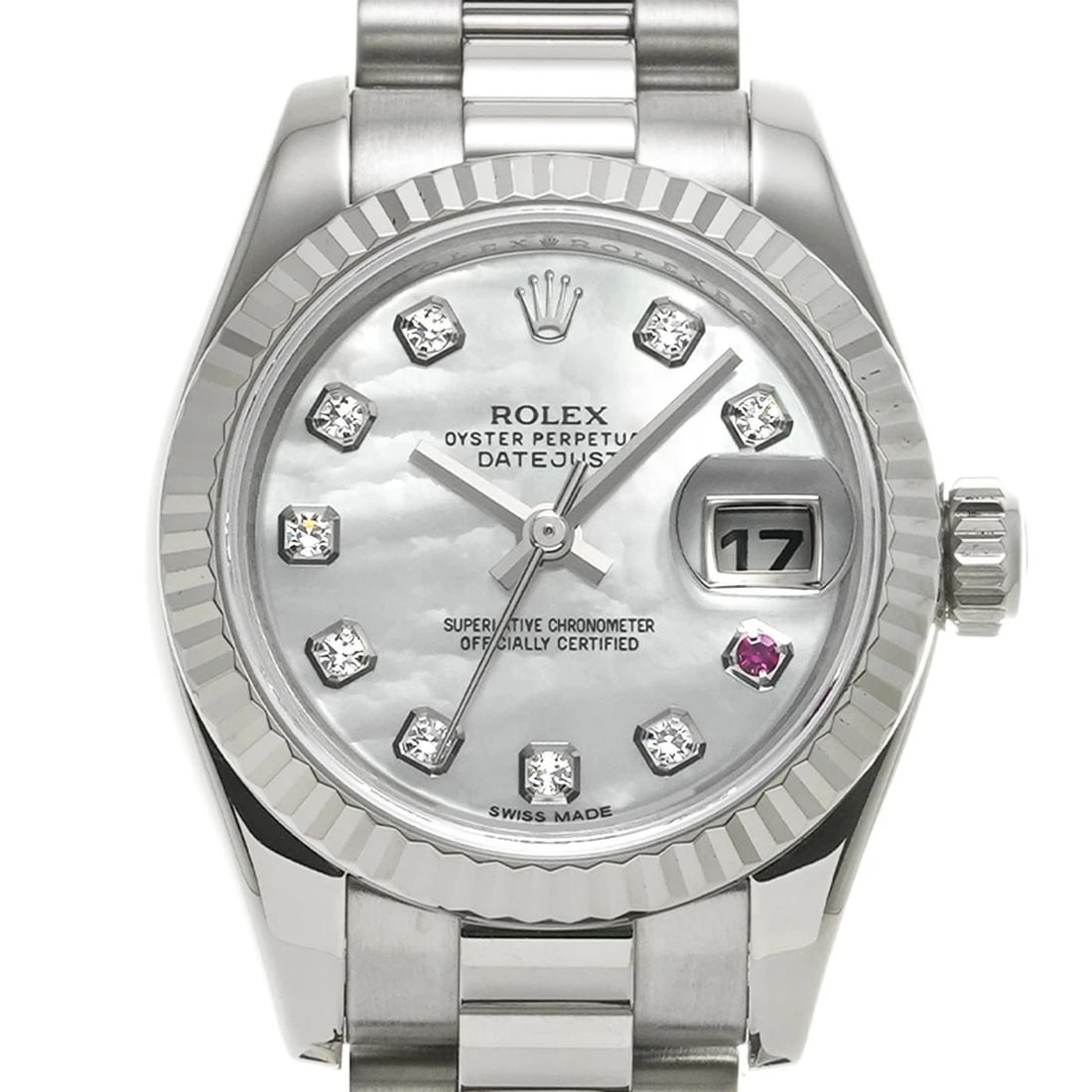 ROLEX DATEJUST WHITE WATCH - 4