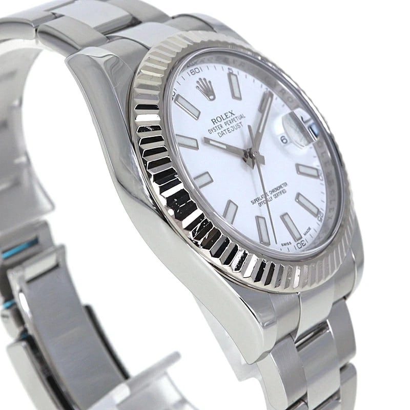 ROLEX DATEJUST WHITE WATCH - 3
