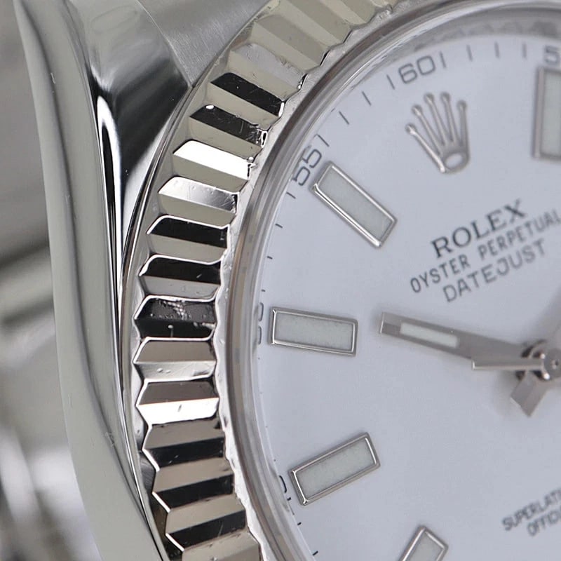 ROLEX DATEJUST WHITE WATCH - 4