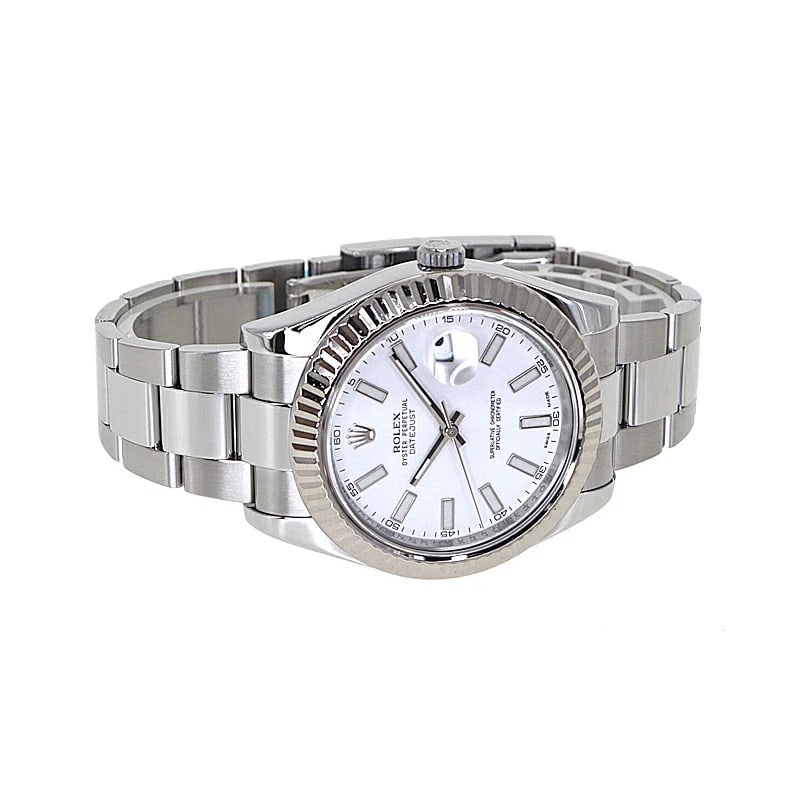 ROLEX DATEJUST WHITE WATCH - 5