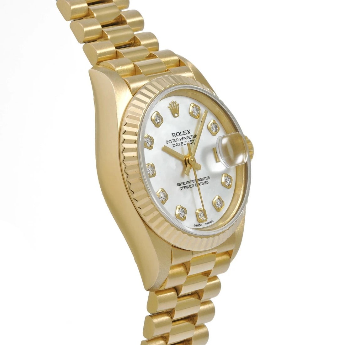 ROLEX DATEJUST WHITE WATCH - 3
