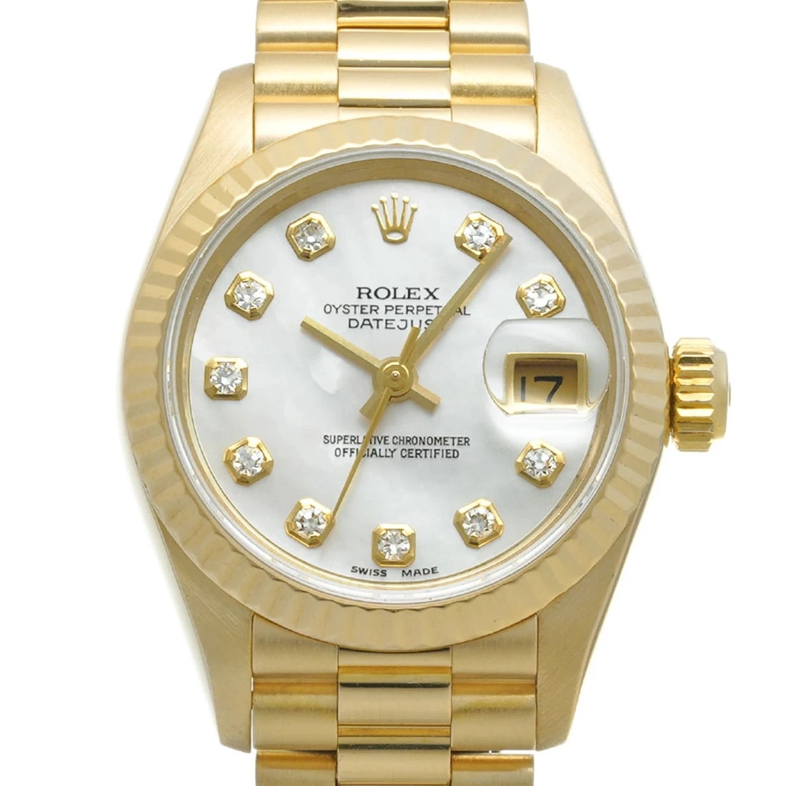 ROLEX DATEJUST WHITE WATCH - 4