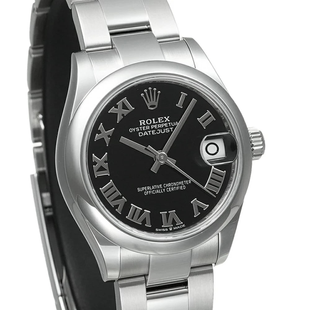 ROLEX DATEJUST BLACK WATCH - 4