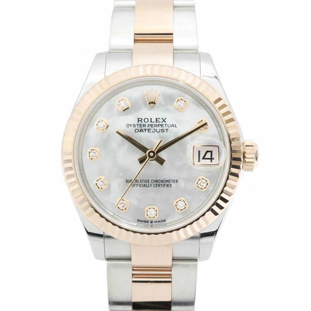 ROLEX DATEJUST WATCH: ROLEX Datejust Watch Brand: ROLEX Type: N/A Material: Band Material Stainless Steel X 18K Everose Gold, Case Material N/A Color: Band Color N/A Size: Band Size none, Case Size 31.0mm 