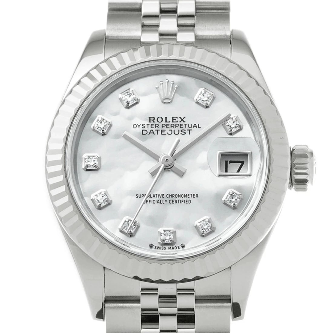 ROLEX DATEJUST WHITE WATCH - 4