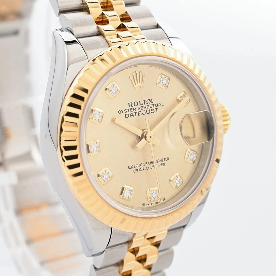 ROLEX DATEJUST YELLOW WATCH - 4