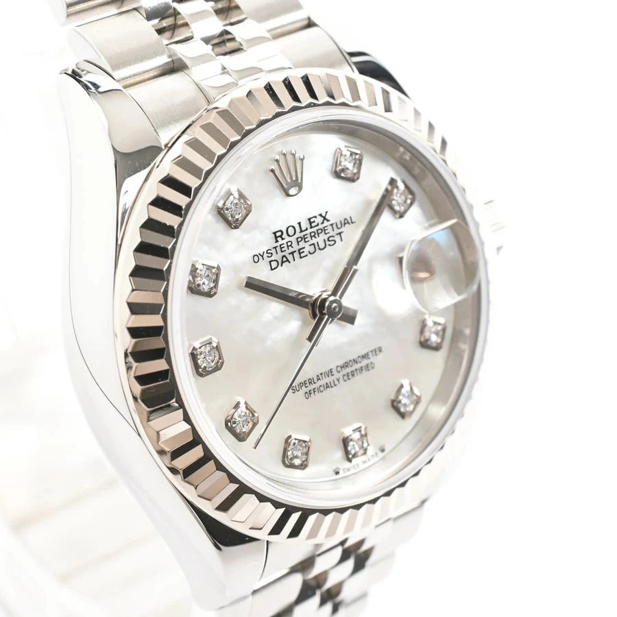 ROLEX DATEJUST WHITE WATCH - 4