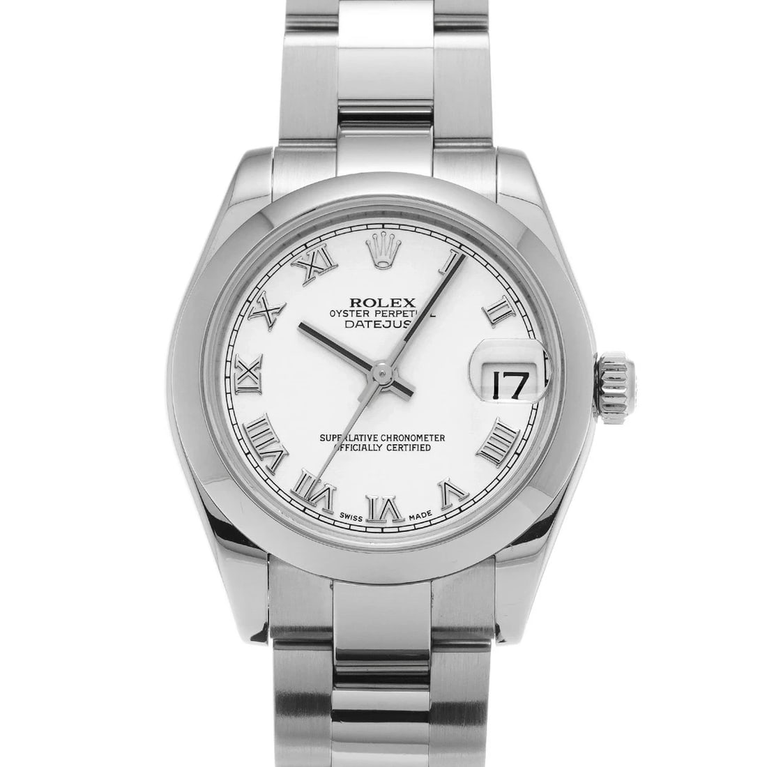 ROLEX DATEJUST WHITE WATCH: ROLEX Datejust White Watch Brand: ROLEX Type: N/A Material: Band Material Stainless, Case Material Sapphire Crystal Color: Band Color White Size: Band Size 16cm, Case Size 31×31mm 