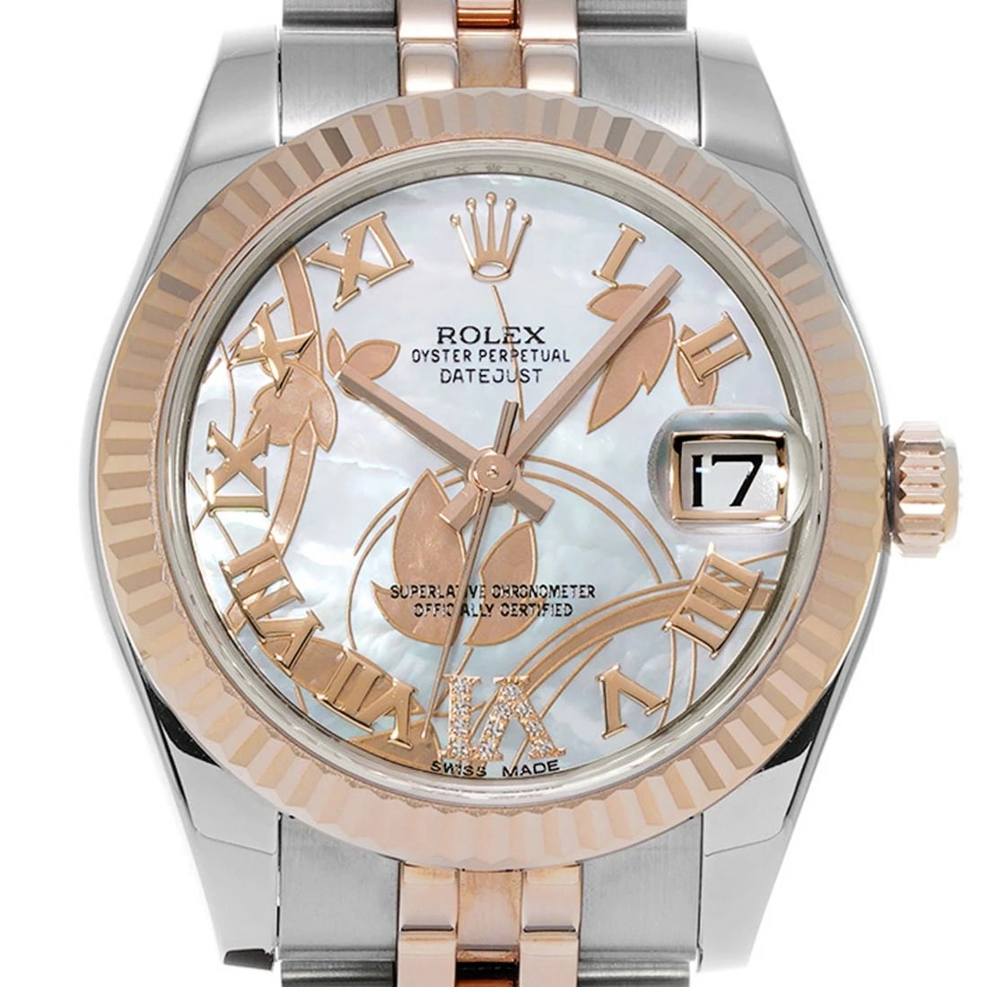 ROLEX DATEJUST WHITE WATCH - 4