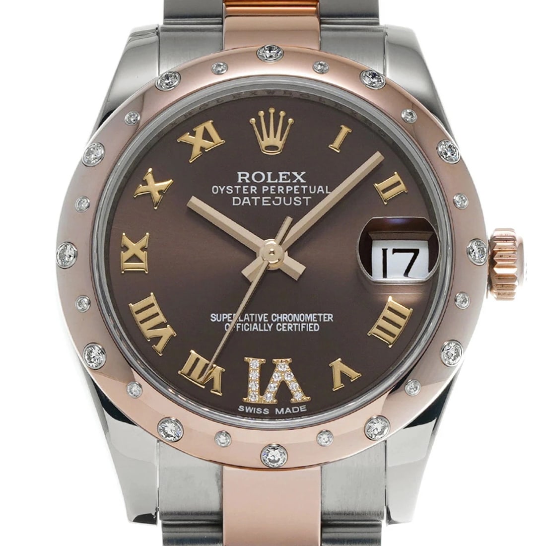 ROLEX DATEJUST BROWN WATCH - 4