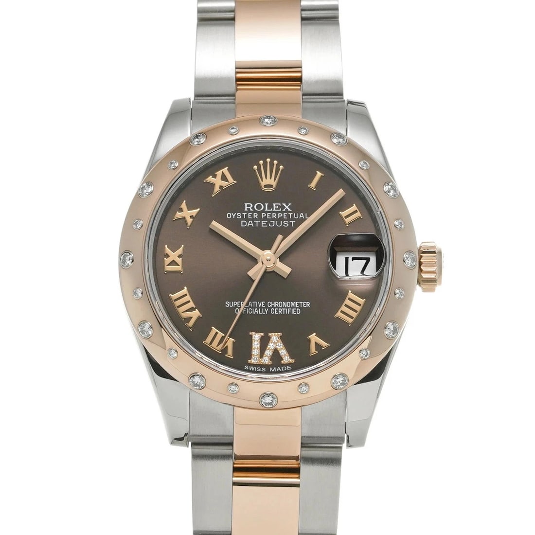 ROLEX DATEJUST BROWN WATCH: ROLEX Datejust Brown Watch Brand: ROLEX Type: N/A Material: Band Material Stainless, Case Material Sapphire Crystal Color: Band Color Brown Size: Band Size none, Case Size 31×31mm 
