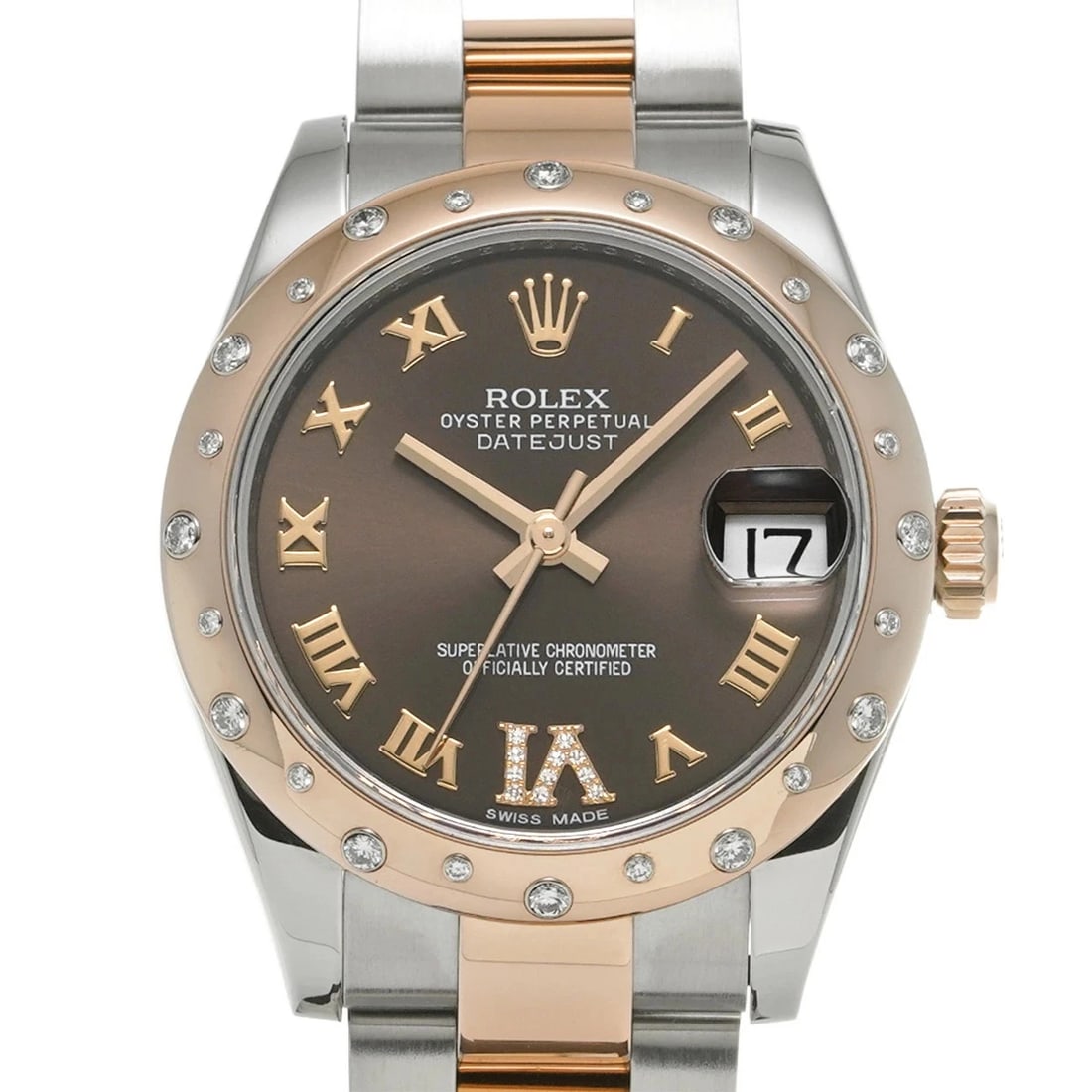 ROLEX DATEJUST BROWN WATCH - 4
