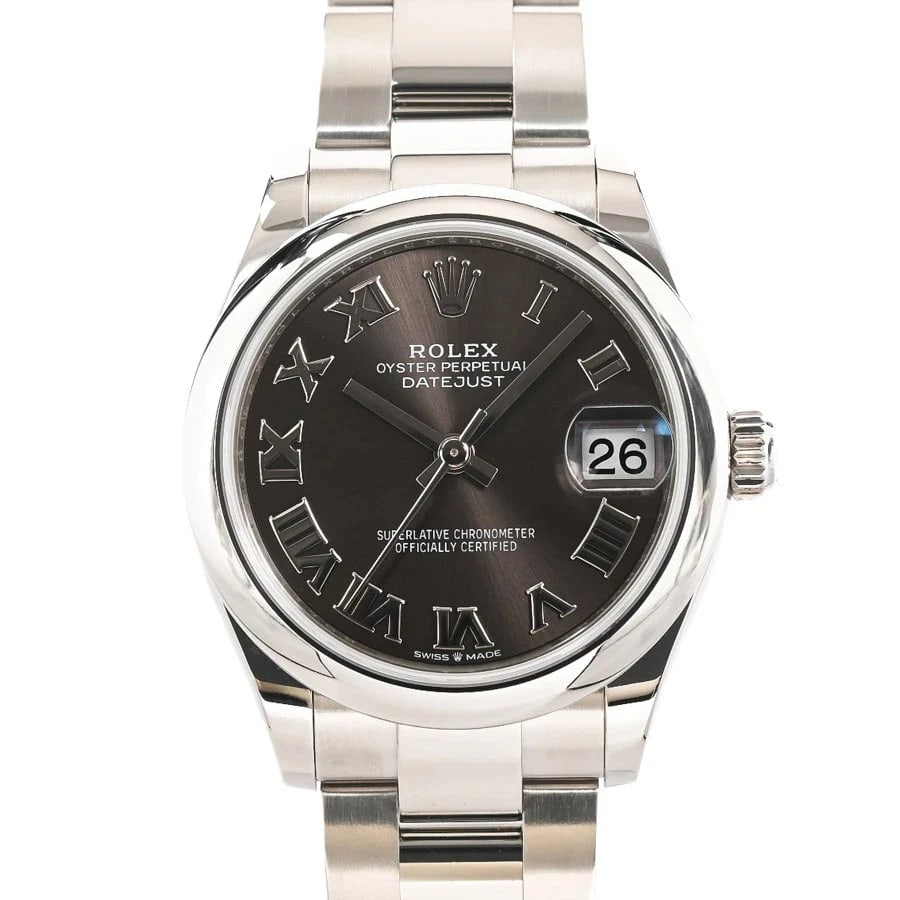 ROLEX DATEJUST GRAY WATCH: ROLEX Datejust Gray Watch Brand: ROLEX Type: N/A Material: Band Material Stainless Steel/Bracelet, Case Material N/A Color: Band Color Gray Size: Band Size none, Case Size 31mm Accessories: