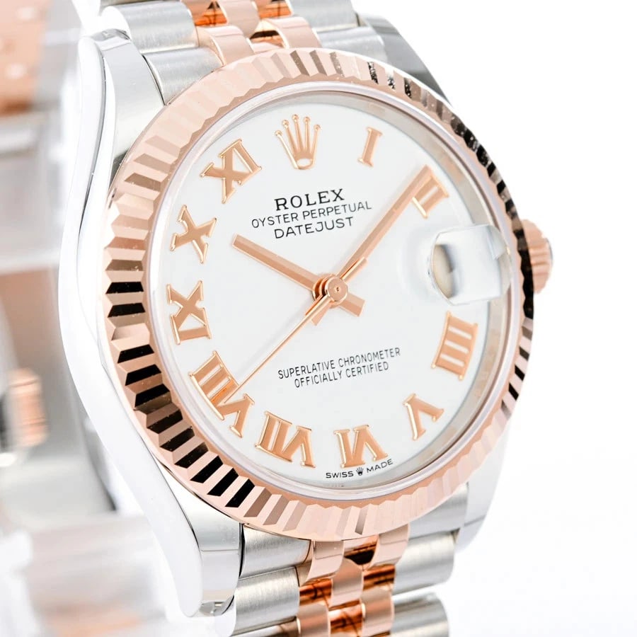 ROLEX DATEJUST WHITE WATCH - 4