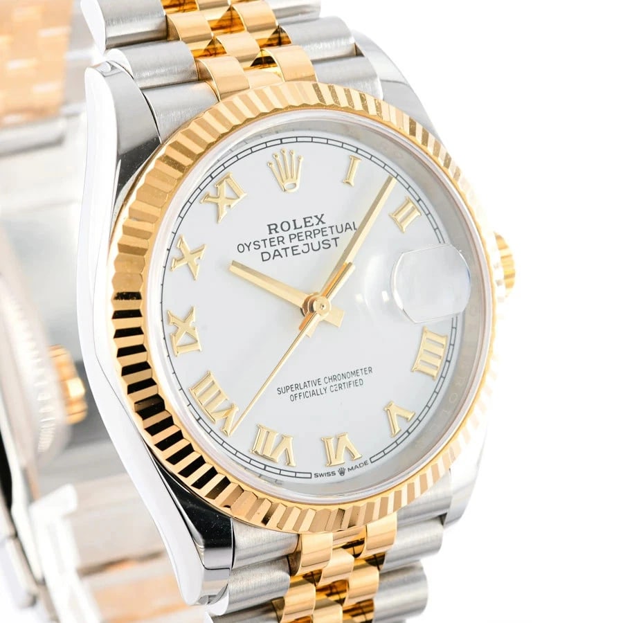 ROLEX DATEJUST WHITE WATCH - 4