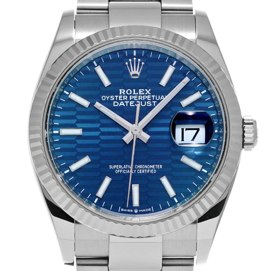 ROLEX DATEJUST BLUE WATCH - 4
