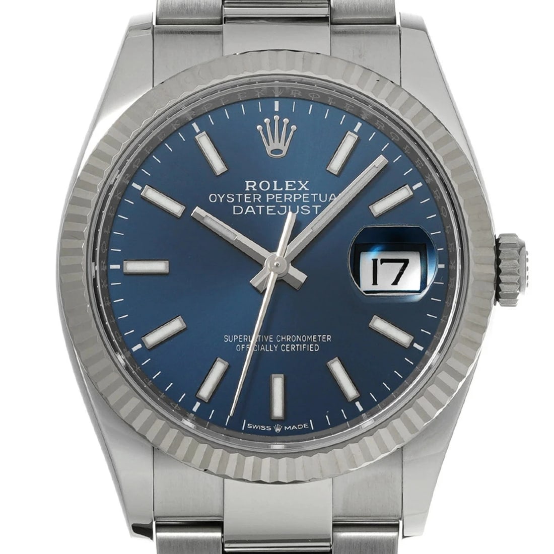 ROLEX DATEJUST BLUE WATCH - 4