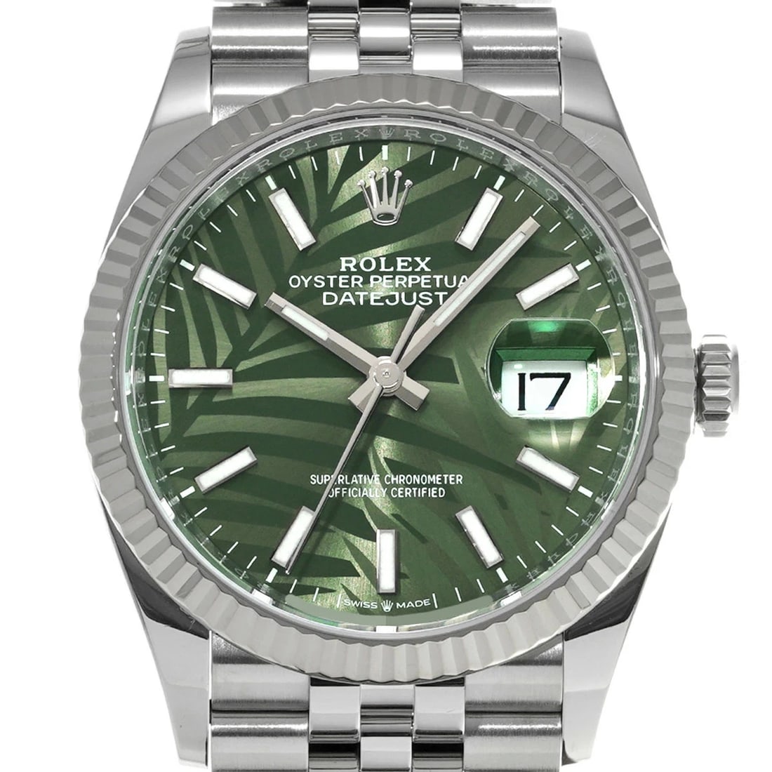 ROLEX DATEJUST GREEN WATCH - 4