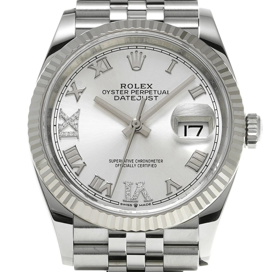 ROLEX DATEJUST SILVER WATCH - 4