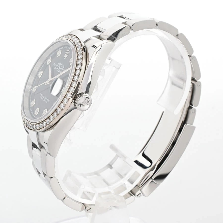 ROLEX DATEJUST BLACK WATCH - 2