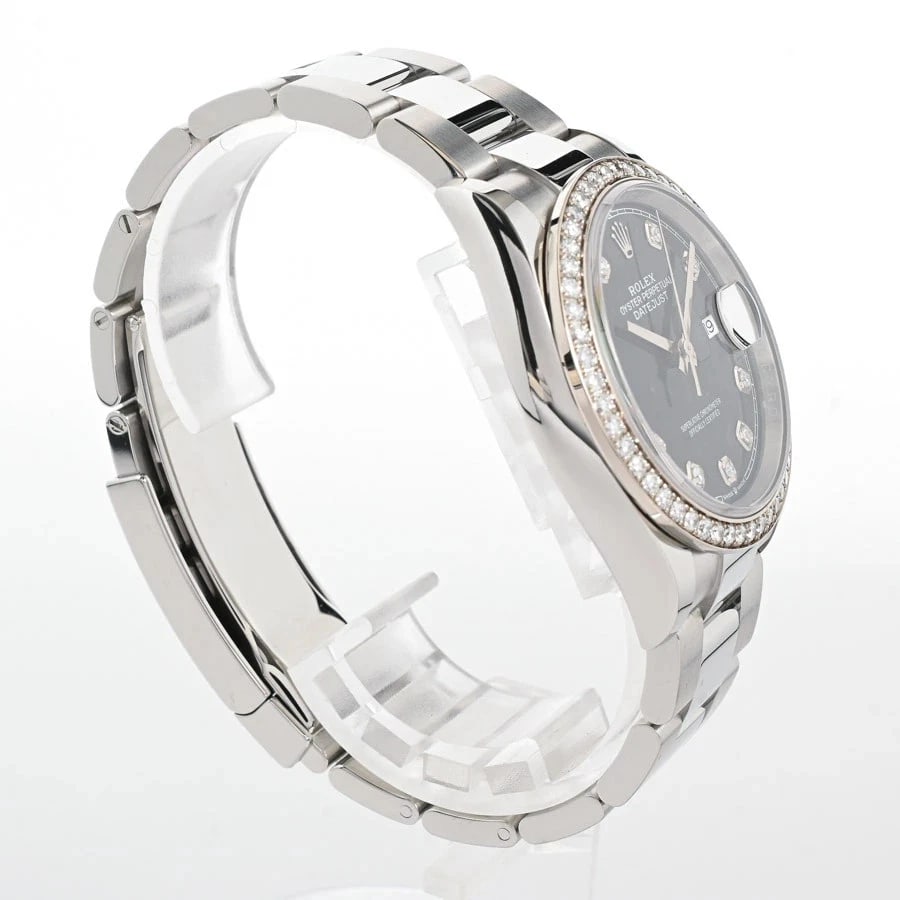 ROLEX DATEJUST BLACK WATCH - 3