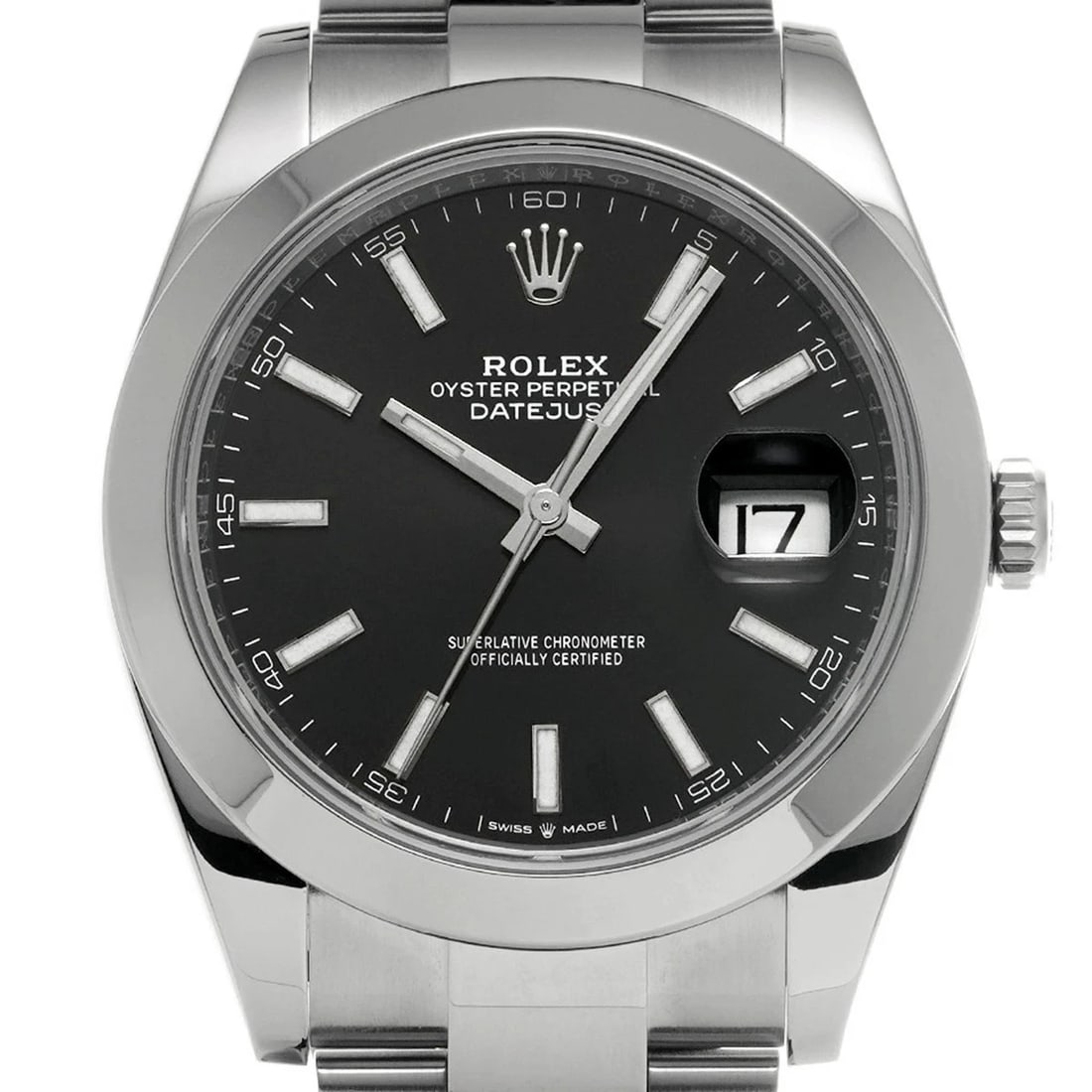 ROLEX DATEJUST BLACK WATCH - 4