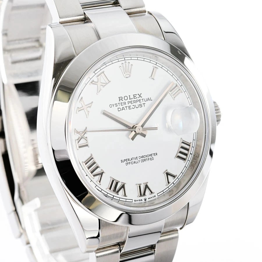 ROLEX DATEJUST WHITE WATCH - 4